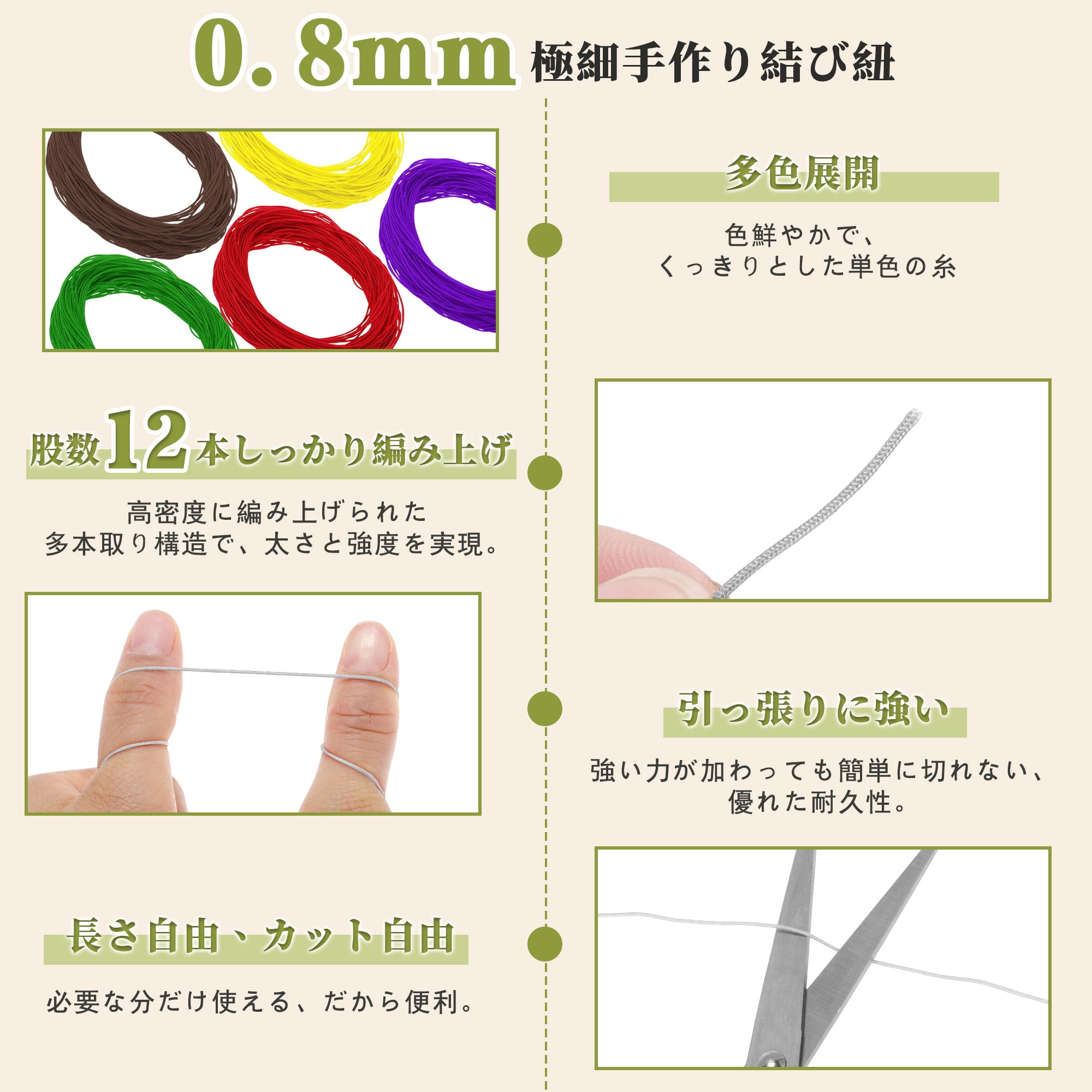 Unique Bargains String Polyester Cord for Sewing Crafts Light Gray