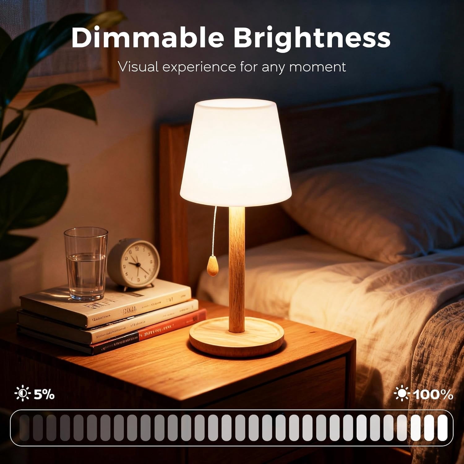 Wireless Shower Lamp, Waterproof Shower Light, Rechargeable Bedside Night Light for Bathroom Shower Bedroom