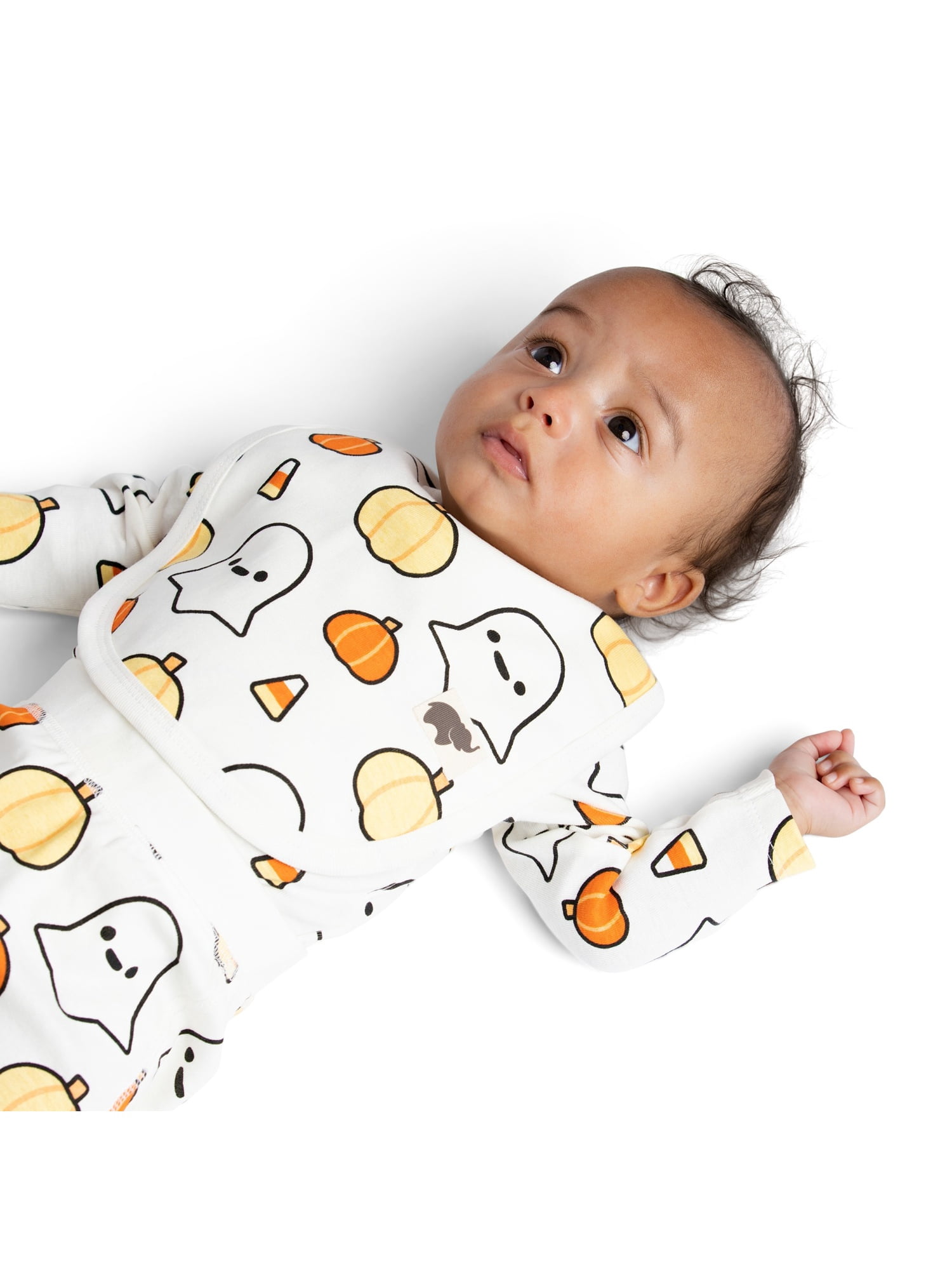 M+A by Monica + Andy Organic Cotton Gender Neutral Halloween First Moves Bodysuit + Groove Pant + Bib Set, Sizes Newborn -24 Months