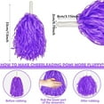 thumbnail image 4 of Purple Cheerleading Pompoms,QZS Cheerleading PomPoms with Baton Handle for Football Basketball Club Performance Celebration,15Pack, 4 of 6