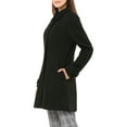 thumbnail image 4 of INSPIRE CHIC Women's Peter Pan Collar Single Breasted Winter Overcoat L Black, 4 of 7