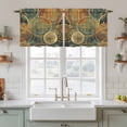 thumbnail image 2 of Vintage Geometric Tier Curtains, Watercolor Abstract Art Light Filtering Kitchen Curtains, 2Pcs Rod Pocket Half Window Treatments Panels for Sink Cafe Cabinet Camper 27.5x36 Inches, 2 of 9