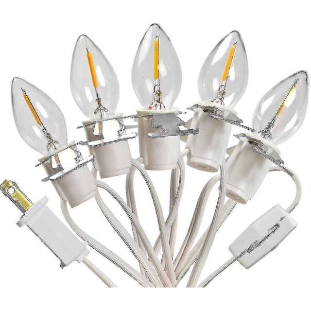 5 Base C7 String Bulbs Christmas Village Light Accessory Cord With 5 Led Light Bulb