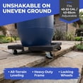 LITINKIMI Sturdy Metal Rain Barrel Rack Black Rustproof Rolling Frame ...