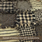 JCS Primitive Black Ticking Stripe Farmhouse Homespun Cotton Fabric Sold by the Yard