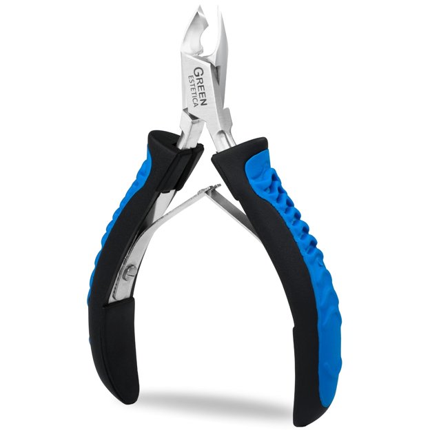 Cortador de cutículas con mango antideslizante Cortador de cutículas profesional de acero inoxidable Cuchillas afiladas Pinzas de cutículas de doble resorte para el cuidado de las uñas Pedicura Manicu
