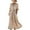 Linen Dress Women-A19 Khaki, variant on Mifsaly Linen Dress Women Short Sleeve Vacation Beach Wrap Dresses Lightweight Flowy Dressy Casual Maxi Spring Summer Clothing S