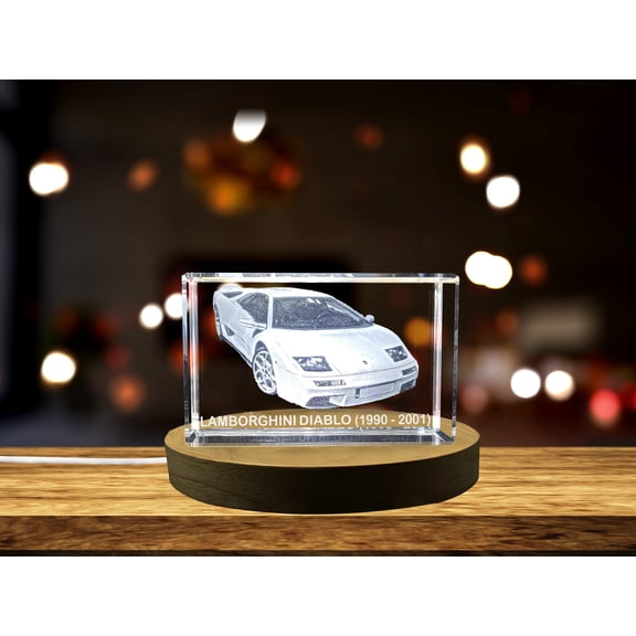 Italian Masterpiece: Lamborghini Diablo (1990–2001) - 3D Engraved Crystal Tribute