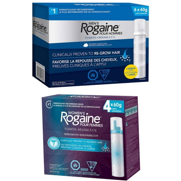 Rogaine Mousse de Minoxidil à 5 % pour Hommes et Femmes