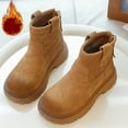 thumbnail image 2 of Little and Big Girls' Faux Fur Boots Slip-On Boots Soft Sole Thicken Flatform Comfortable Footwear Shoes Indoor Outdoor Winter Fashion Foorwear, 2 of 10