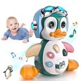 thumbnail image 1 of Juguete musical de 1 año, juguetes para gatear con música y luces, juguete para bebé pingüino de 6 a 12 meses, juguete educativo juguete preescolar para niño niña, regalos de juguetes tempranos, 1 of 5