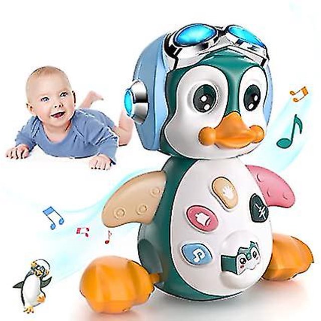 Juguete musical de 1 año, juguetes para gatear con música y luces, juguete para bebé pingüino de 6 a 12 meses, juguete educativo juguete preescolar para niño niña, regalos de juguetes tempranos