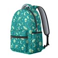 thumbnail image 2 of Alien UFO Teal Pattern Backpack for School, Cute School Bag with Adjustable Shoulder Straps and Padded Back, 15.3"x11"x7.1", 2 of 5