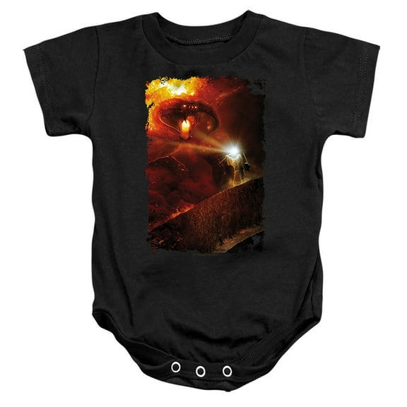 The Lord Of The Rings Balrog You Shall Not Pass Unisex Infant Snap Suit for Baby (18 Months) Black
