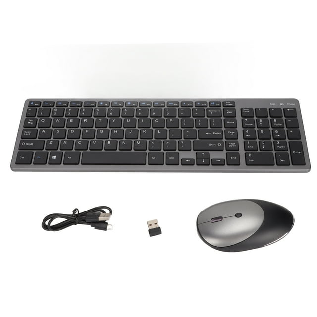 Teclado y ratón inalámbricos Combo de teclado y ratón recargables de 2,4 GHz para PC y portátil
