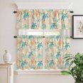 thumbnail image 6 of Teal Sea Turtle Starfish Curtain Valances Set Summer Beach Coral Shell Vintage Kitchen Curtains 24&nbsp;inch Length Rod Pocket Valance and Tiers 3 Piece Set Small Bedroom Bathroom Laundry Decor, 6 of 9