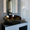 thumbnail image 1 of Bathroom Artistic Tempered Glass Vessel Sink Bowl with Faucet & Pop-up Drain Combo, 1 of 5