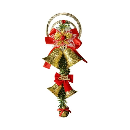 

Heiheiup Christmas Decorations Christmas Tree Pendant Ornaments Double Bell Scene Layout Shop Window Holiday Atmosphere Products Chandelier Crystals Replacement Diamond Shape