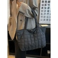 thumbnail image 3 of LAVA Puffer Tote Bag for Women Lightweight Quilted Puffy Handbag Down Cotton Padded Carryall Shoulder Bags Black, 3 of 11