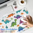 thumbnail image 4 of Long Mouse Pads for Desk,White Cartoon Dinosaurs Leaves Pattern Desk Mats on Top Of Desks, Desk Mouse Pad Extra Large with 3mm Non-Slip Base and Stitched Edge for Gaming,Office,Work,Home 35.4"x15.7", 4 of 6