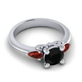 thumbnail image 3 of 2.50 Carat Latest Round Cut Black Onyx & Garnet Gemstone Proposal Ring for Ladies Solid 14K White Gold Size 7.5 by Diamond-Capitals, 3 of 8