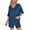 Blue, variant on Women's 2 Piece Summer Outfit Set, Casual Oversized V Neck T-Shirt & High Waisted Biker Shorts, Lounge Wear Shorts Set, Workout Yoga Clothes Black L