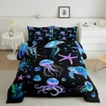 thumbnail image 5 of Manfei Sea Turtle 3 Pieces Queen Comforter Set,Ocean Jellyfish Ultra Soft Bedding Sets,Marine Animal Bedding Comforter Set,Super Cozy Sealife Room Decor,Reversible, 5 of 7