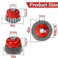 thumbnail image 2 of 8Pack Wire Wheel Cup Brush Set, 3&4 Inch Twisted Knotted & Coarse Crimped Wire Wheel Brush for 4 1/2 Angle Grinders, 5/8 -11 Inch Threaded Arbor, Heavy Cleaning Rust Stripping Abrasive, 2 of 6