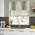 thumbnail image 4 of Sage Green Ombre Curtain Valances for Windows, Kitchen Valance Window Treatments Panel 2 Pack, Modern Abstract Art Farmhouse Gradient Rod Pocket Short Curtains for Bathroom Bedroom 42 x 12 Inch, 4 of 8