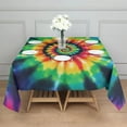 thumbnail image 3 of Rainbow Tie Dye Mandala Pattern Square Tablecloth,Waterproof Square Table Cover,Wipeable Spillproof Washable Table Cover for Home Kitchen Party Decor 52"x52"(132x132cm), 3 of 6