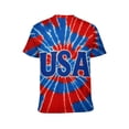 thumbnail image 2 of LAOLIUSN USA Tie Dye Graphic T-Shirt,Animal tie-dye patterns printed on short-sleeved tops., Crewneck Short Sleeve, 88% Polyester 12% Spandex, S-4XL, 2 of 6