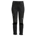 thumbnail image 3 of No Boundaries Junior Womens' Super High Rise Destructed Relaxed Mom Jeans, 3 of 5