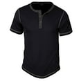 thumbnail image 2 of zfhfof Men's Casual Henley Shirts Classic Button Waffle Short Sleeve T-Shirt Summer Basic Solid Lightweight Tees Tops, 2 of 7