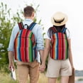 thumbnail image 6 of Balery Mexican Serape Blanket Stripes Vintage Canvas Backpack for Men and Women - Large Capacity, Durable Travel Laptop Bag for School, Work, Hiking, and Outdoor Activities, 6 of 7