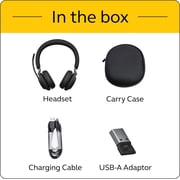 Jabra Evolve2 65 Headset - Stereo - Wireless - Bluetooth - 98.4 ft - 20 Hz - 20 kHz - Over-the-head - Binaural - Circumaural - Noise Cancelling, MEMS Technology Microphone - Black