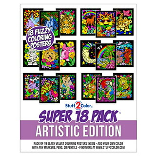 Stuff2Color Floral Mania Fuzzy Velvet Coloring Poster - For Kids, Toddlers,  and Adults - Family Coloring or Group Arts and Craft Project for All Ages