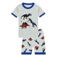 thumbnail image 2 of Xudanell Infant Toddler Baby Boy Summer Clothes 6 12 18 Months 2T 3T 4T 5T Boys Outfits Short Sleeve T-shirts and Shorts Dinosaur Shorts Set (Sky Blue,7-8 Years), 2 of 5