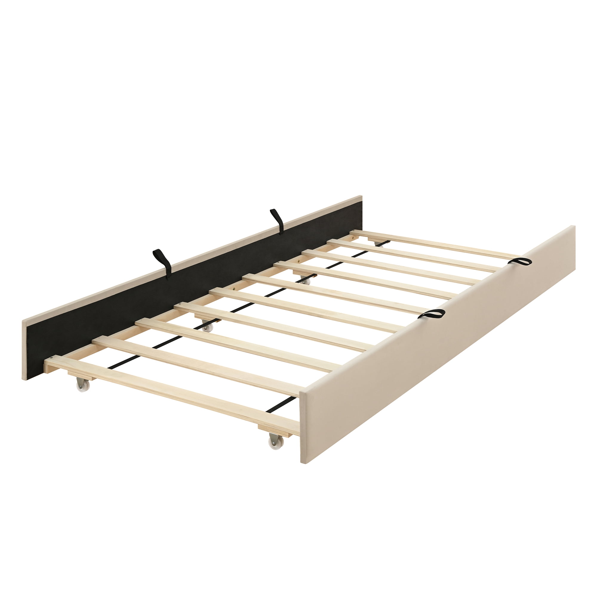 Queen Size Velvet Upholstered Platform Bed with Twin XL Size Trundle
