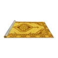 thumbnail image 2 of Ahgly Company Machine Washable Indoor Round Abstract Yellow Modern Area Rugs, 6' Round, 2 of 4