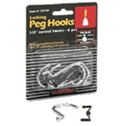 THE LEHIGH GROUP Crawford Zinc Plated Black/Silver Steel 0.5 in. Peg Hooks 8 pk
