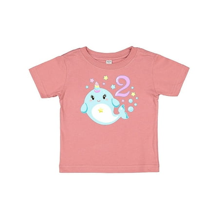 

Inktastic Happy 2nd Birthday with Cute Narwhal Stars and Bubbles Gift Baby Boy or Baby Girl T-Shirt