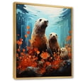 thumbnail image 2 of Designart "Blue Orange Marine Animals Curious Sea" Animals Floater Framed Canvas Print, 2 of 7