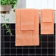 thumbnail image 4 of MALLONI HOME Ultra Soft 6 Pack Cotton Towel Set, Contains 2 Bath Towels 28x55 inch, 2 Hand Towels 16x24 inch & 2 Wash Coths 12x12 inch, Ideal for Everyday use, Compact & Lightweight - Peach, 4 of 8