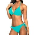 thumbnail image 3 of NEREID Women Triangle Bikini Sets Halter Two Piece Sexy Swimsuit String Tie Side Bathing Suit, 3 of 7