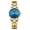 Polygonal Full Gold Case-Digital Women’s Blue Face, variant on Women's Quartz Watch with Large Numerals for Middle-Aged and Elderly, Simple Ladies' Watch with Steel Band, Calendar, Waterproof Quartz Wristwatch for Women