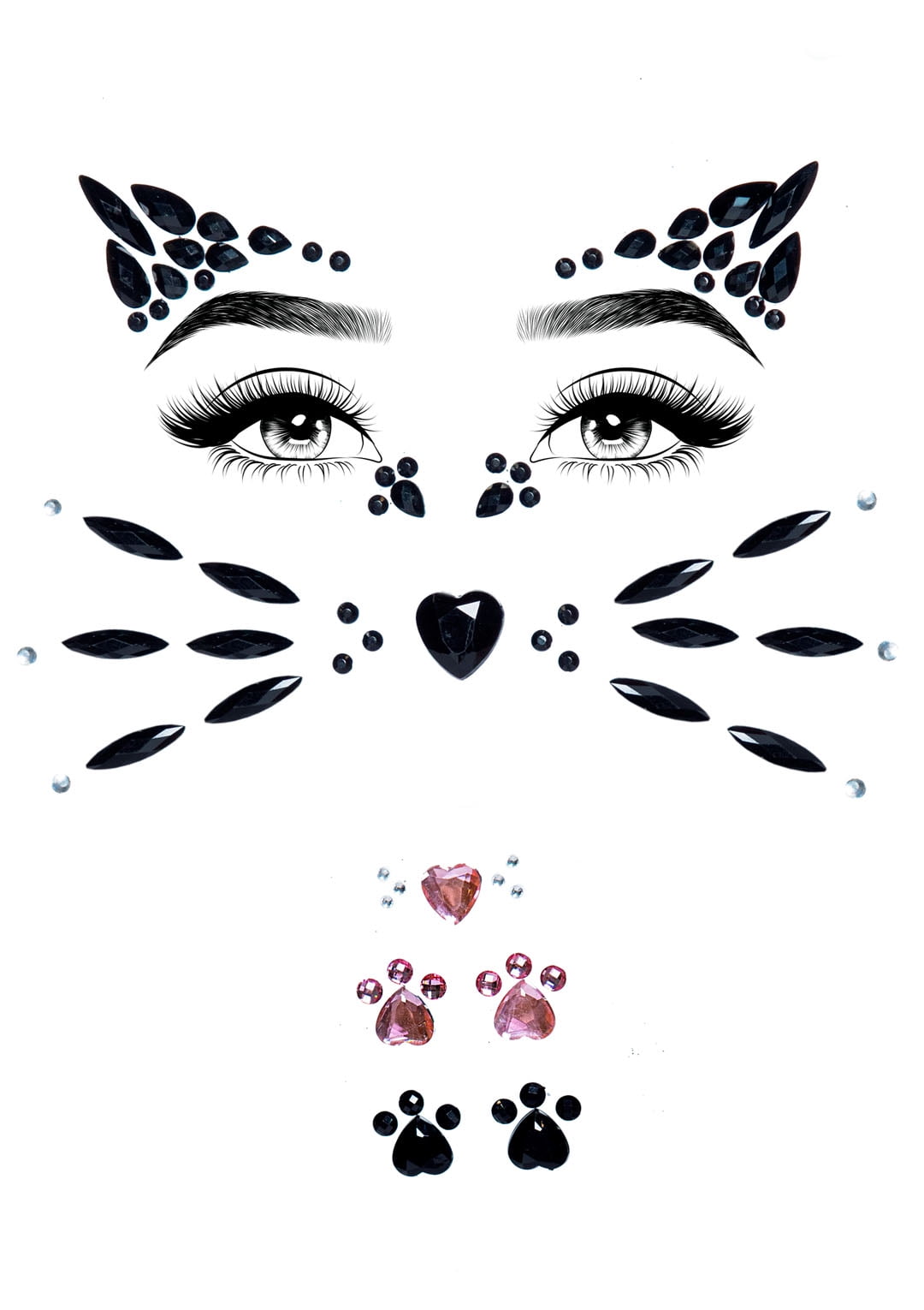 Morris Costumes UAEYE031 Animal Jeweled Face Sticker