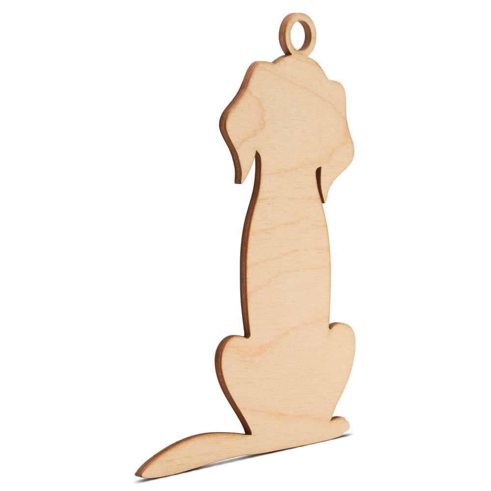 Dog Christmas Ornament 6 inch, Pack of 10 Small Cutouts, Wood Tree Ornaments for Dog Christmas Gift, Crafts, Decor, by Woodpeckers