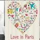 thumbnail image 1 of ABPHQTO Símbolos de París Objetos en forma de corazón Signos Amor Cortina de ducha 150x180 cm, 1 of 1