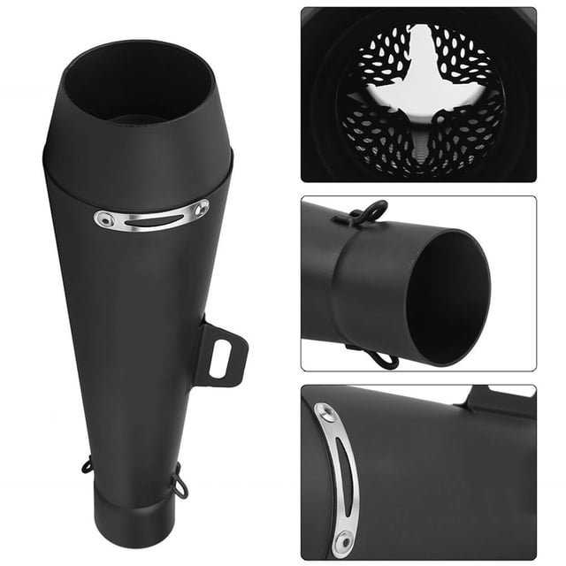 Tubo silenciador de escape de motocicleta ANGGREK Universal 51 mm Negro