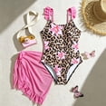 thumbnail image 2 of LRen Girls Swimsuit One Piece Bathing Suits Quick Dry Cut Out Swimwear with Cover Up Skirt Kids Swim Set,Pink,9-10 Years, 2 of 5